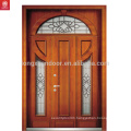 Red walnut veneer laminated wood door double main door carving designs